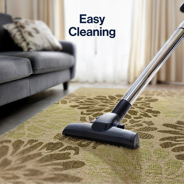 Zinnia Modern Floral Textured Weave Indoor/outdoor Round Rug